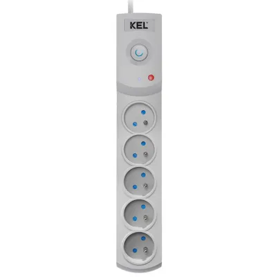 Zdjęcie produktu dla Listwa zasilająca przeciwprzepięciowa 5-gniazd 3m szary 10A 2300W W-100035