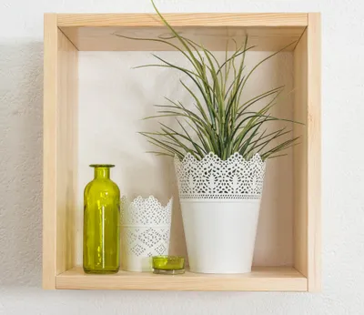 Produktbild von Hängeregal / Wandregal Kiefer massiv Vollholz natur Junco 291A - 40 x 40 x 20 cm (H x B x T)