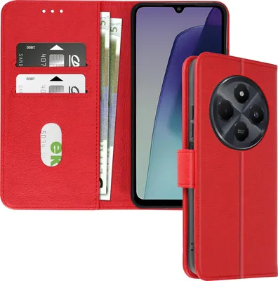 Produktbild von Avizar, Kunstlederetui mit Standfunktion Xiaomi Redmi 14C, Rot