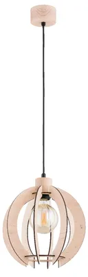 Produktbild von Hängelampe ISKRA, helles Holz/Schwarz, 1xE27, 15W, Holz, Maße: 90x27x27cm, IP20, Marke: Alfa