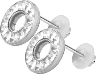 Produktbild von Karisma 1 Paar Fake Flesh Tunnel 10mm Edelstahl 316L Sealed mit Kristall Elements - Weiss