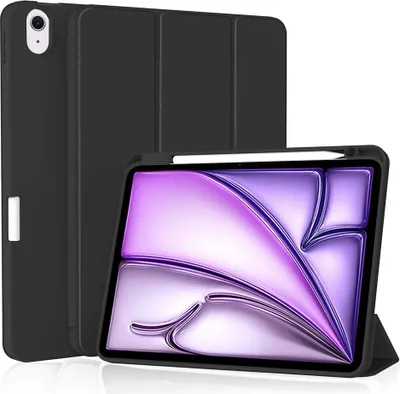 Produktbild von Techsuit Flex Trifold Tablet-Hlle mit Pencil-Halter fr Apple iPad Air 6 11 2024 - Schwarz