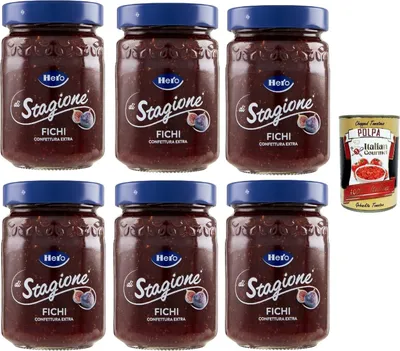 Produktbild von Hero Confettura Fichi di Stagione, 6x 350g, Saison Feigen, Marmelade und zusätzliche Marmelade mit saisonalen Früchten, hochwertiger Früchte, traditioneller Methode + Italian Gourmet polpa 400g