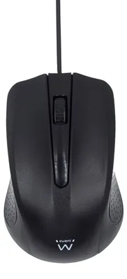 Produktbild von Computermaus mit Kabel USB Kabelgebundene Optische USB-Maus mit 3 Tasten 1000 DPI Ergonomisches Design Beidhändig tragbar für PC Mac Schwarz 110x65x37mm