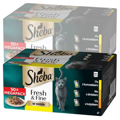 Produktbild von Sheba Fresh&Fine Megapack 100x50g Nassfutter für Katzen in Sauce Geflügel