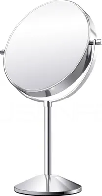 Produktbild von DEUSENFELD SK52C - Doppel Stand Kosmetikspiegel, Make-Up Spiegel, 5x Vergrößerung + Normal, Ø20cm, hochglanz verchromt
