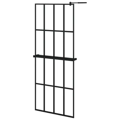 Obrázok produktu pre vidaXL Sprchová stena s policou pre sprchovací kút čierna 80x195 cm ESG