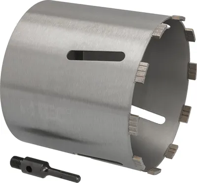 Produktbild von Diamantbohrkrone Ø 202 mm Nutzlänge 180 mm mit SDS+-Aufnahme 100 mm Segmenthöhe 10 mm Diamant Bohrkrone Trockenbohrkrone Kernbohrer Betonbohrkrone Kernbohrkrone BTEC
