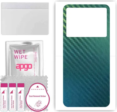 Produktbild von apgo Rückseite Schutzfolie, Skin, kompatibel mit Infinix Note 12 5G, Hinten Displayschutzfolie aus Vinylfolie, kratzfest, einfache Montage - Kohlenstoff-Chamäleon CAKA1