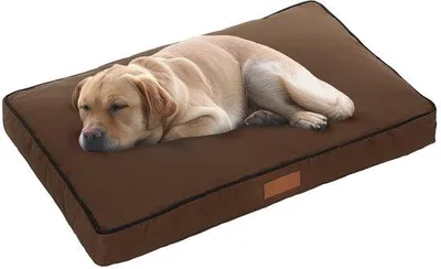 Image de Lit pour chien moelleux, XL, 100 x 66 cm, marron, imperméable