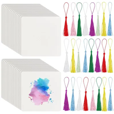 50 Papiertafeln 12x12 cm mit 25 Pinseln für Skizzen & Notizen