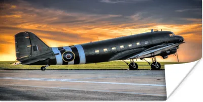 Produktbild von MuchoWow® Poster Flugzeuge - Sonne - Landung 80x40 cm - Wanddeko