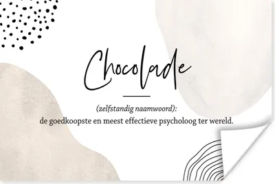Produktbild von MuchoWow® Poster Sprichwörter - Schokolade - Zitate - Wörterbuch - Definition Schokolade 60x40 cm - Schlafzimmerdekoration