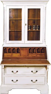 Sekretär Schrank Weiß Holz Cabinet Secretary Desk White Wood Buffet Buffetschrank