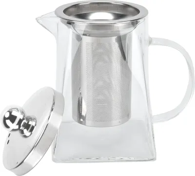 Zdjęcie produktu dla Przezroczysty szklany czajniczek z wyjmowanym filtrem ze stali nierdzewnej 304 do domowego biura750ml