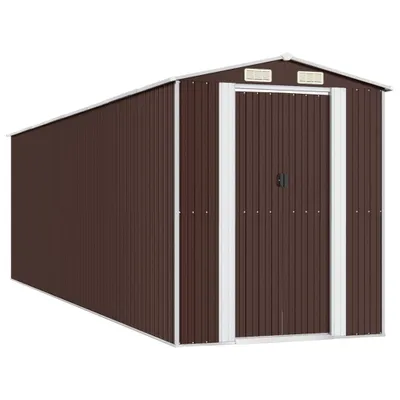 Obrázok produktu pre vidaXL Prístrešok na náradie tmavohnedý 192x689x223 cm pozinkovaná oceľ