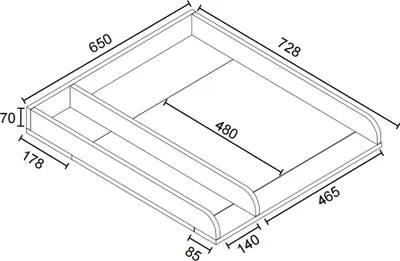 Zdjęcie produktu dla Mocowanie do owijania | Wymiary ok. H. 7 x W. 65 x D. 73 cm | Wymiana mocowania do szafek - Malira M