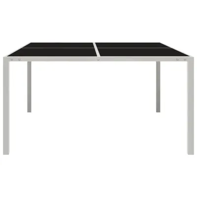 Image de vidaXL Table de jardin 130x130x72 cm Gris Acier et verre