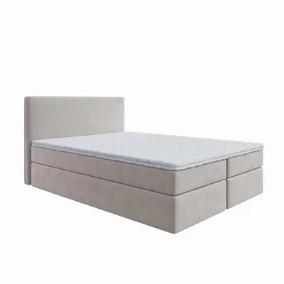 Produktbild von Bett, Boxspringbett BERG mit Bonell-Matratze und T25 Topper, 2 Bettkästen, Doppelbett, Stauraum, 160x200 cm (Beige - Itaka 46)