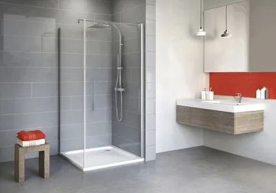 Produktbild von Duschtür mit Seitenwand SCHULTE Alexa Style 2.0 ExpressPlus 80 x 80 cm Profil aluminium Klarglas schmutzabweisende Glasb