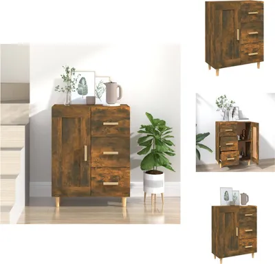 Image de vidaXL Sideboard chêne fumé 69,5x34x90 cm Bois composite - Sideboards