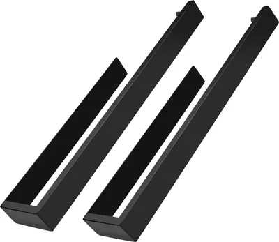Produktbild von Selbstklebender Handtuchhalter schwarz Edelstahl - Badezimmer und Küche - 35 cm - Set von 2
