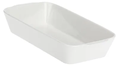 Rechteckige Backschale aus Porzellan, 31x19x6 cm, weiß
