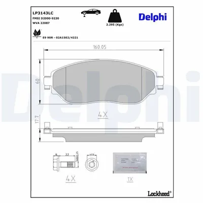 Image de Jeu de plaquettes de frein DELPHI avant pour OPEL Vivaro B Combi (X82) LP3143LC