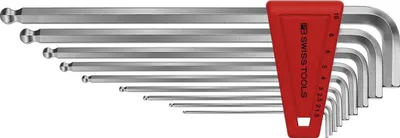 Produktbild von Swiss Tools Winkelschraubendreher- Satz im Kunststoffhalter 9-teilig 1,5-10mm lang Kugelkopf