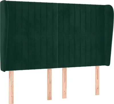 Produktbild von vidaXL Kopfteil mit Ohren Dunkelgrün 147x23x118/128 cm Samt