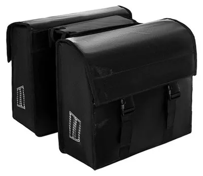 Immagine prodotto di Set di 2 borse da bicicletta per portapacchi, capacità 45 litri ciascuna, impermeabili, con riflettori, colore nero