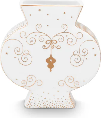 Produktbild von PIP STUDIO Royal Winter White Vase flach 16,5cm