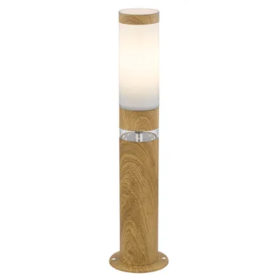 Produktbild von RGB LED Sockellampe, Edelstahl, Holz-Optik, App-Steuerung