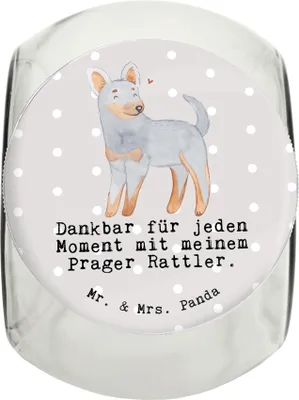Produktbild von Mr. & Mrs. Panda Dose Prager Rattler Moment XL 2000ml - Grau Pastell - Geschenk, Keksdose, Pincher, Bonbonglas, leckerlidose, Aufbewahrungsdose, Vorratsbehälter