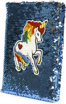 Produktbild von Einhorn Notizbuch mit Pailletten A5 - Glitzerndes Tagebuch Liniert für Mädchen