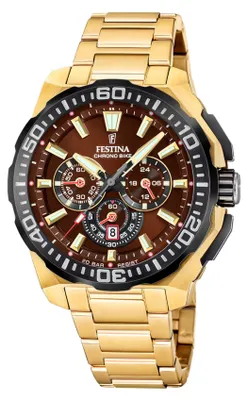 Produktbild von Festina Herrenuhr Chrono Bike Armbanduhr Edelstahl gold UF20727/3