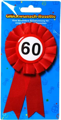 Produktbild von GlÜckwunsch Rosette Happy Birthday 60. Geburtstag