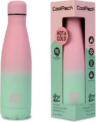 Produktbild von CoolPack | Thermosflasche Drink&Go - 500 ml - Gradient Strawberry - BPA-frei - Leicht und Praktisch