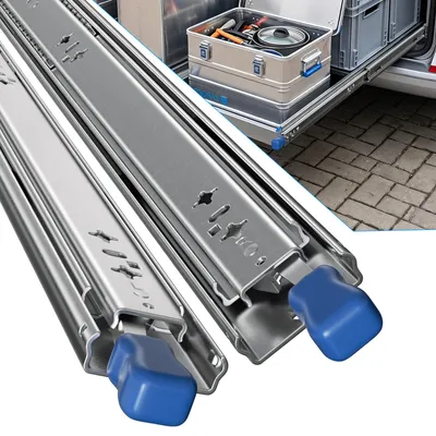 Produktbild von Vigevee Schubladenauszüge mit Vollauszug und Sicherheitsverriegelung, 53 mm breit, Tragkraft bis 108kg, 2 Stück, 650mm