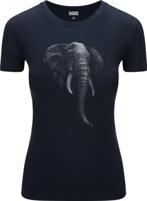Produktbild von Diarbo Damen T-Shirt mit Aufdruck Wildtierporträts Elefant Dunkelblau Gr.M