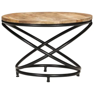 Immagine prodotto di Tavolino nero 60x60x40 cm Legno massiccio di mango grezzo