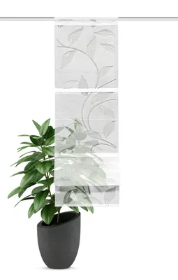 Produktbild von HOME WOHNIDEEN Magnetrollo Ausbrenner Bambus "Rana" 120 x 30 cm 1x Magnetrollo inkl. Magnetstangen Weiss