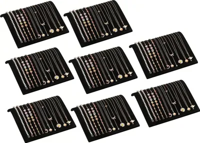 Produktbild von 8er Set Schmuckdisplay, Halsketten Halter, Schmuckständer Samt, Armband Halter, Schmuckhalter, Kettenhalter für Juweliere Ladengeschäfte, Ausstellungsständer für Armbänder, Fußkettchen, Halsketten