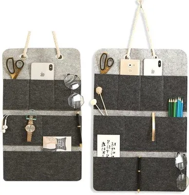 Immagine prodotto di Organizer da bagno da appendere - Set da 2 pezzi - Plastica - Nero