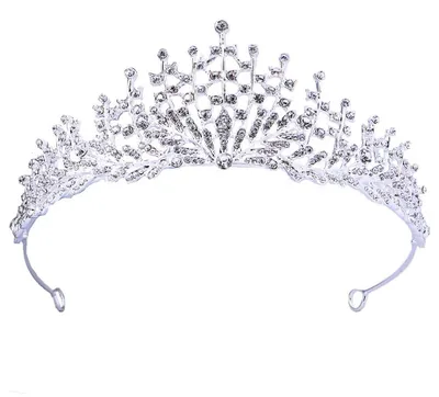 Immagine prodotto di nuziale in cristallo - da principessa - Accessorio per capelli da cerimonia - Ideale per feste di compleanno - Argento - 16,5 x 5,5 cm