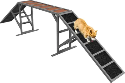 Obrázek produktu pro PawHut Agility můstek pro psy – agility vybavení pro psy s bezpečnostní tyčí