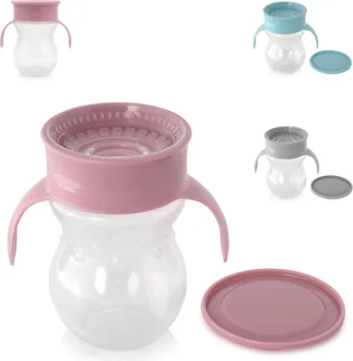 Image de Baby Care Gobelet anti-fuite 360 degrés 270ml Tasse à bec 12 mois et + rose