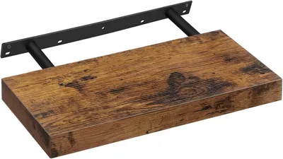 Zdjęcie produktu dla Półka ścienna - płyta MDF - 40 x 20 x 3,8 cm - nośność 10 do 15 kg - kolor brązowy w stylu vintage