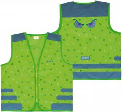 Image de WOWOW Gilet de sécurité Nutty Jacket pour enfants vert avec bandes réfléchissantes taille S