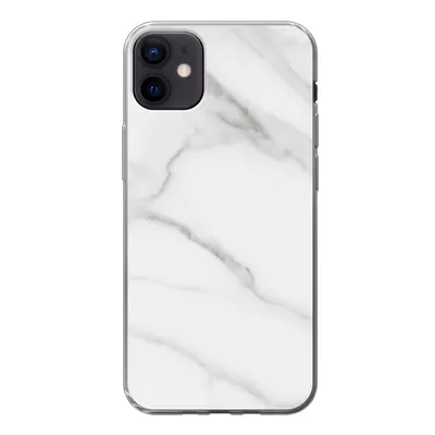 Produktbild von MuchoWow® Handyhülle Schutzhülle Hülle für iPhone 12 mini Marmor - Strukturiert - Weiß - Grau - Stein - Marmoroptik Silikon Softcase Handy Hülle - Bild